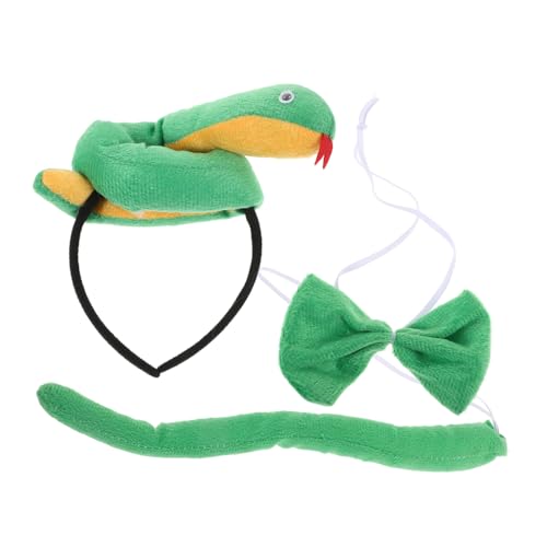 WRITWAA Teiliges Cosplay Schlangen Headband mit und Fliege Cartoon Tierkostüm Zubehör für Party Maskerade und Erwachsene Leicht und Tragbar von WRITWAA