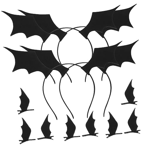 WRITWAA Teiliges Halloween Fledermaus Set mit Schwarzen Fledermaus Haarreifen Bequemer Party Haarreif für Halloween Cosplay und Festlichen Kopfschmuck von WRITWAA