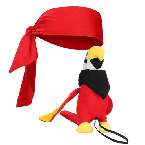WRITWAA Teiliges Piratenkostüm Zubehör mit Plüsch Schultermodell und Schwarzem Sowie Kopftuch Langlebige Piraten Verkleidung für Halloween Cosplay Party von WRITWAA