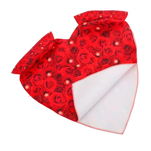 WRITWAA Valentinstag Herz Kostüm Damen Herzförmiges Cosplay Kleid mit Blumenmotiv Romantisches Party Outfit Bühnenkleidung für Gruppen Valentinstag Feier von WRITWAA