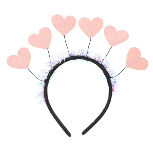 WRITWAA Valentinstag Herz Stirnband Dekoratives Niedliches Haarband mit Herzen Pinkes Party Haarband für Frauen Festliches Accessoire für Valentinstag und Feierlichkeiten von WRITWAA