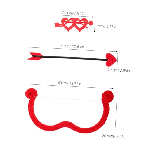 WRITWAA Valentinstagspartydekoration Valentinstag Kostüm -Kostümset Valentinstag Kostüm Cosplay-Partybevorzugung -Dekor -Partyzubehör -Zubehör Plastik rot von WRITWAA