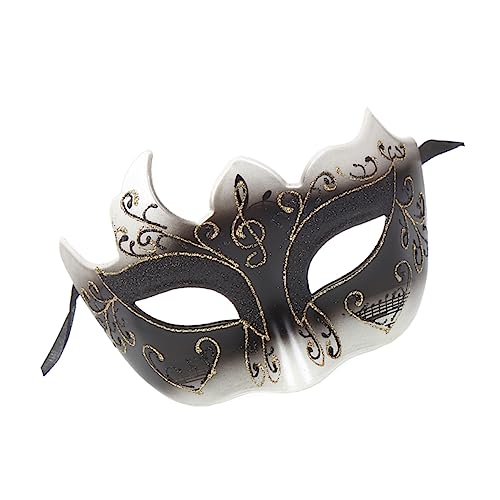 WRITWAA Venezianische Maske Für Elegante Halbmaske Für Halloween Karneval Und Kostümpartys Perfekte Tanz Make Up Unterstützung Schwarz Für Cosplay Und Kreative von WRITWAA