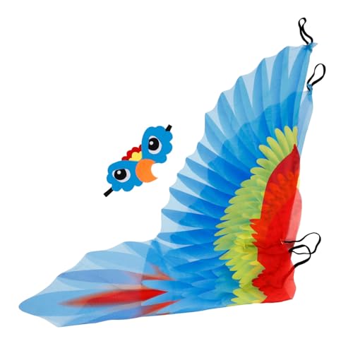WRITWAA Vogelflügel-Kostüm Für Kinder Papageienflügel-Kostüm Mit Vogelmasken Eule Adler Papagei Huhn Tier Rollenspiel Kostüm Geschenk Für Mädchen Jungen Blau von WRITWAA