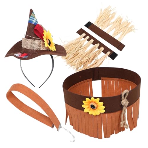 WRITWAA Vogelscheuchen-Stirnband Mini Vogelscheuche Hutstirnband Vogelscheuche Kostüm Strohhut Männer Strohkostüm Herren Strohhut gefühlt von WRITWAA