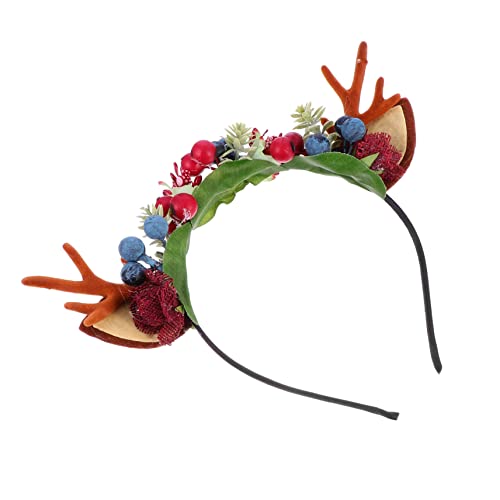 WRITWAA Weihnachtlicher Haarreif mit Niedlichen Rentier Geweihen Kreativer Haarschmuck für Mädchen Festliches Stirnband für Weihnachtsfeier und Alltag Universelle Passform Liebevolles von WRITWAA
