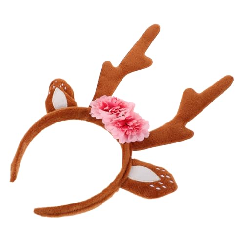 WRITWAA Weihnachtliches Hirschgeweih Haarreif mit Ohren und Blumen Realistisches Hirschgeweih Stirnband Leichtes und Bequemes Accessoire für Damen und Teens Vielseitig Kombinierbar für WRITWAA Weihnachtliches Hirschgeweih Haarreif mit Ohren und Blumen Realistisches Hirschgeweih Stirnband Leichtes und Bequemes Accessoire für Damen und Teens Vielseitig Kombinierbar für von WRITWAA