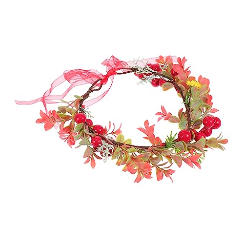 WRITWAA Weihnachts Kopfschmuck Stirnband mit Beeren und Eleganter Xmas Haarreif für Party Fotografie Modischer Kranz Haarschmuck für Damen Festliche Feier von WRITWAA