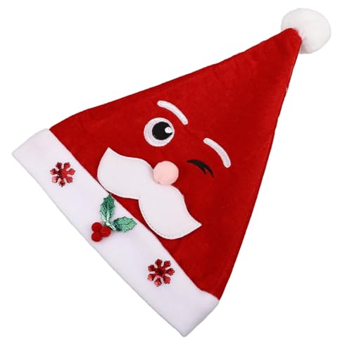WRITWAA Weihnachtsmütze Witzige Santa Mütze mit Zwinkerndem Weihnachtsmann Weihnachtsfeier Hut für Erwachsene Festliche Party Accessoire für Familie und Events von WRITWAA