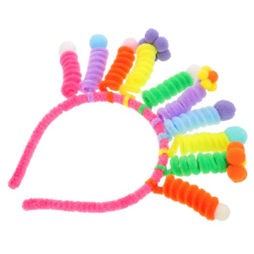 WRITWAA Witziges Buntes Haarreif-accessoire mit Verdrehtem Stab Kreativer Monster-kopfschmuck für Frauen Bequemer Stabiler Haarreifen für Karneval Kostüm und Party-dekoration von WRITWAA
