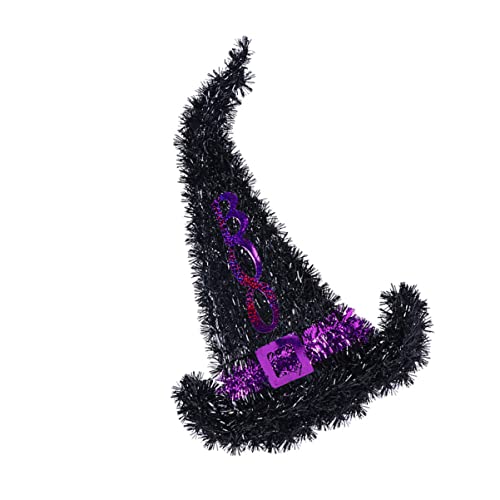 WRITWAA Wunderschöner Halloween Dekorationsanhänger im Design Eines Hexenhuts aus Kunststoff für Kreative Wand Tür und Schaufenstergestaltung für Halloween Partys und Festliche Anlässe von WRITWAA