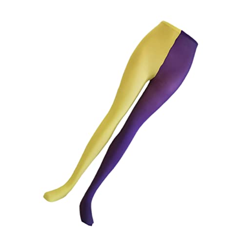 WRITWAA Zweifarbige Performance Strumpfhosen für Karneval und Party Langlebig Atmungsaktiv Modisch Unisex zu Shorts und Mini Röcken Einzigartiges Design in Gelb und von WRITWAA