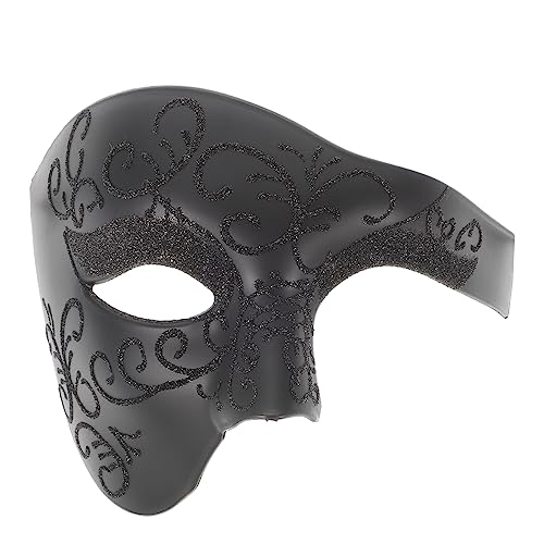 WRITWAA halbe Gesichtsmaske Halloween Maskerademasken Maskerademaske für Männer Wimperntusche Maskerade Maske Männer hallowen masks masquerade Vintage-Maske Cosplay-Maske Plastik Black von WRITWAA