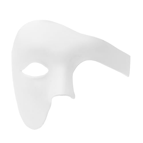 WRITWAA venezianische Masken dIY weiße Papiermaske Maskerade Party Cosplay Kopfschmuck Maskerademaske für Männer Augenmaske einäugige Maske Halloween Augenbinde Venedig bilden Liebhaber von WRITWAA