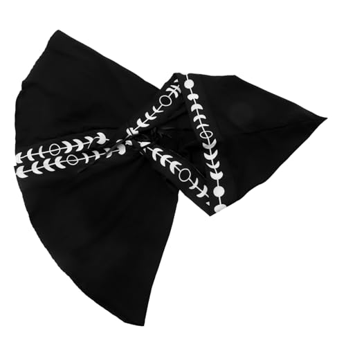 WRITWAA rosa Cowboyhut Kapuze Zaubererhut Strohhut Cowboyhut Männer Halloween Costume Halloween Kleidung Umhang mit Wasserfallausschnitt mittelalterliche Kuttenfrauen Haube Polyester Black von WRITWAA