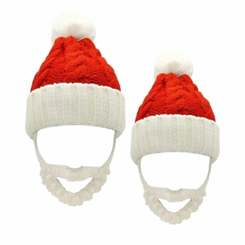 Niedliche Wintermütze mit Bärt, gestrickt, gehäkelt, warm, Weihnachtsmannmütze mit Bart Kopfbedeckung für Erwachsene und Kinder Niedliche Wintermütze mit Bärt, gestrickt, gehäkelt, warm, Weihnachtsmannmütze mit Bart Kopfbedeckung für Erwachsene und Kinder von WRJLIN