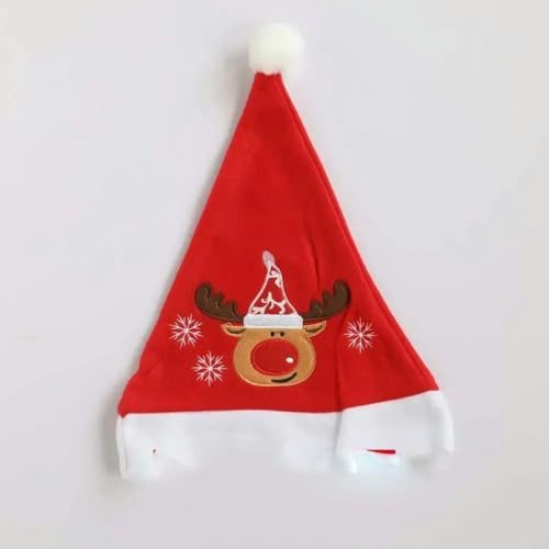 Weihnachtsmütze für Kinder, kurze Samthut, lange Samthut, Erwachsene, Party, Dekoration, Vliesmütze, Weihnachtsmannmütze, Weihnachtsmütze. Modell Elch Weihnachtsmütze für Kinder, kurze Samthut, lange Samthut, Erwachsene, Party, Dekoration, Vliesmütze, Weihnachtsmannmütze, Weihnachtsmütze. Modell Elch von WRJLIN