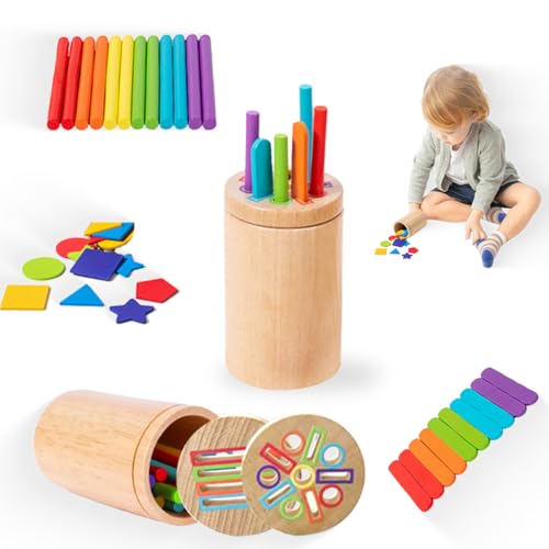 WRQIOO Montessori Spielzeug ab 1 2 3 Jahr, 3 In 1 Holzspielzeug Montessori Farben Lernen, Farben und Formen Sortierspiel, Motorikspielzeug Holz, Sensorik Spielzeug für Kleinkinder Mädchen Jungen WRQIOO Montessori Spielzeug ab 1 2 3 Jahr, 3 In 1 Holzspielzeug Montessori Farben Lernen, Farben und Formen Sortierspiel, Motorikspielzeug Holz, Sensorik Spielzeug für Kleinkinder Mädchen Jungen von WRQIOO