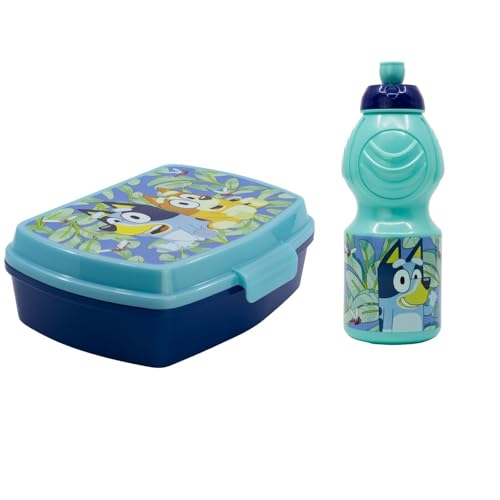 Disney Bluey & Bingo Kinder Lunch Set – 2-teilig mit Brotdose & Trinkflasche (400 ml) – Offizielles Bluey Lizenzprodukt – Ideal für Kindergarten, Schule & Ausflüge von WS-Trend