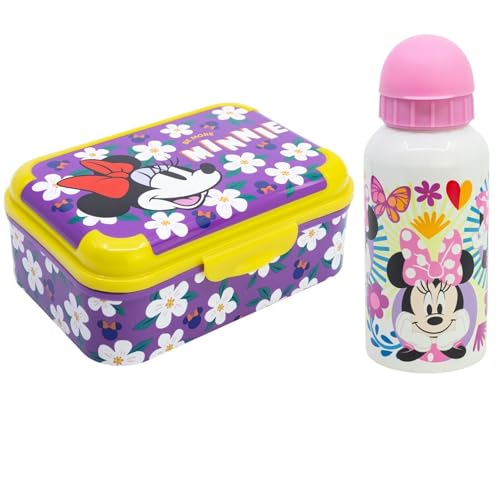 Disney Minnie Maus Mädchen 2 TLG. Set Brotdose Aluminium Trinkflasche 400 ml Disney Minnie Maus Mädchen 2 TLG. Set Brotdose Aluminium Trinkflasche 400 ml von WS-Trend