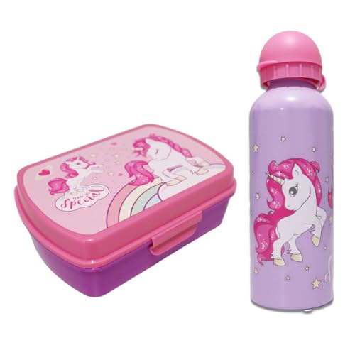 WS-Trend Sweet Einhorn Unicorn 2-teiliges Kinder Lunch Set – Brotdose & Trinkflasche 500 ml – Geschenkset, Farbe: Lila WS-Trend Sweet Einhorn Unicorn 2-teiliges Kinder Lunch Set – Brotdose & Trinkflasche 500 ml – Geschenkset, Farbe: Lila von WS-Trend