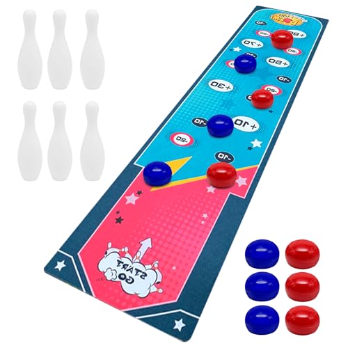 Tabletop Brettspiel Set, Shuffleboard Tabelletop Spiele, Shuffleboard Bowling Fußball Tischspiele Interaktive Tabletop Brettspiele für Kinder und Erwachsene, Brettspiele (Bowling Spiele) von WSAMJIN