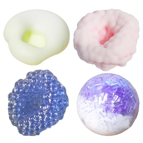 4 PCS Crunchy Stress Ball, Squish Ball, Stressball für Kinder, Stressbälle für Erwachsene, Handgemachter Squeeze Ball, Stressabbau für Kinder und Erwachsene, Büro und Zuhause, 6 cm (Blau, Lila, Gelb 4 PCS Crunchy Stress Ball, Squish Ball, Stressball für Kinder, Stressbälle für Erwachsene, Handgemachter Squeeze Ball, Stressabbau für Kinder und Erwachsene, Büro und Zuhause, 6 cm (Blau, Lila, Gelb von WSDFTQ
