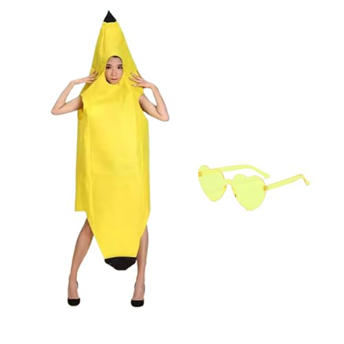 WSDFTQ Bananen-Kostüm für Erwachsene, lustiges Kostüm mit gelber Brille, ideal für Halloween, Partys oder Themenveranstaltungen, leichtes Design sorgt für Komfort und einfache Bewegung den ganzen Tag WSDFTQ Bananen-Kostüm für Erwachsene, lustiges Kostüm mit gelber Brille, ideal für Halloween, Partys oder Themenveranstaltungen, leichtes Design sorgt für Komfort und einfache Bewegung den ganzen Tag von WSDFTQ