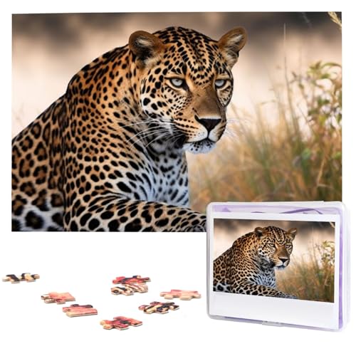 Afrikanische Tier-Leoparden-Puzzles, 1000 Teile, Holz-Puzzle, personalisiertes Fotopuzzle für Erwachsene, Freunde, Bilderpuzzle, Geschenke für Hochzeit, Geburtstag, Valentinstag, Heimdekoration von WSOIHFEC