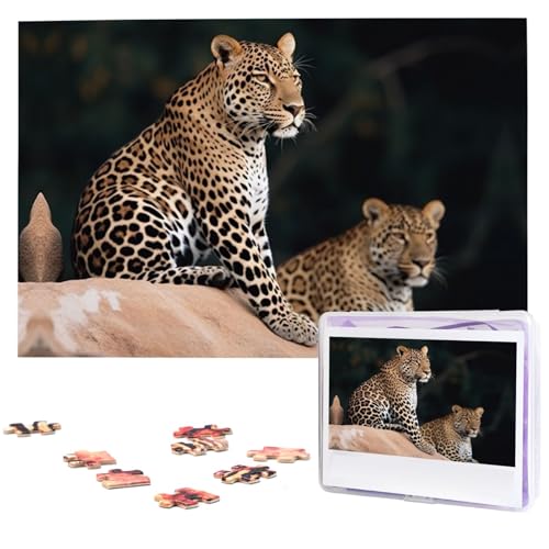 Afrikanischer Leopard auf Felsen, 1000 Teile, Holzpuzzle, personalisiertes Fotopuzzle für Erwachsene, Freunde, Bilderpuzzle, Geschenke für Hochzeit, Geburtstag, Valentinstag, Heimdekoration von WSOIHFEC