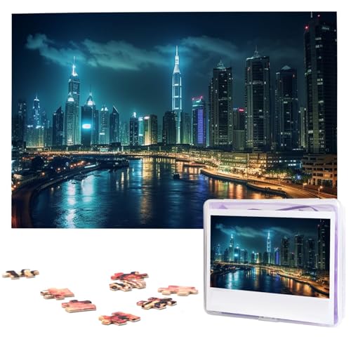 Beautiful City Puzzles 1000 Pieces Wooden Jigsaw Puzzles Personalized Photo Puzzle for Adults Friends Picture Puzzle Gifts for Wedding Birthday Valentine's Day Home Decor von WSOIHFEC