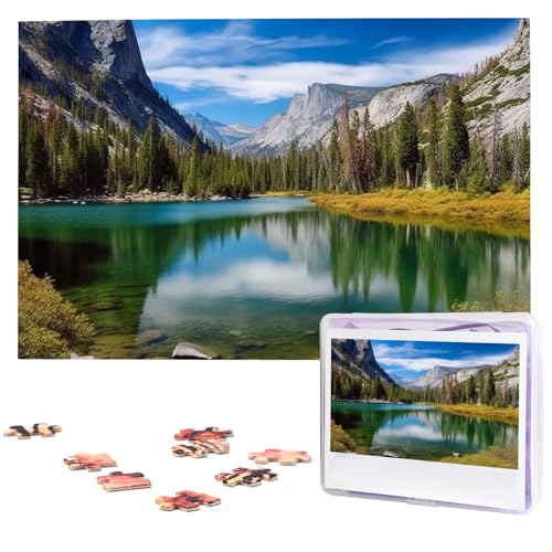 Bergseen-Puzzle, 1000 Teile, Holz-Puzzle, personalisiertes Fotopuzzle für Erwachsene, Freunde, Bilderpuzzle, Geschenke für Hochzeit, Geburtstag, Valentinstag, Heimdekoration von WSOIHFEC