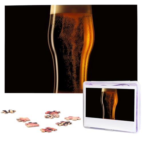 Bier- und Glaspuzzles, 1000 Teile, Holzpuzzle, personalisiertes Fotopuzzle für Erwachsene, Freunde, Bilderpuzzle, Geschenke für Hochzeit, Geburtstag, Valentinstag, Heimdekoration von WSOIHFEC