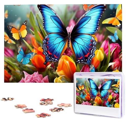 Bunte Schmetterlings- und Blumen-Puzzles, 1000 Teile, Holzpuzzle, personalisiertes Fotopuzzle für Erwachsene, Freunde, Bilderpuzzle, Geschenke für Hochzeit, Geburtstag, Valentinstag, Heimdekoration Bunte Schmetterlings- und Blumen-Puzzles, 1000 Teile, Holzpuzzle, personalisiertes Fotopuzzle für Erwachsene, Freunde, Bilderpuzzle, Geschenke für Hochzeit, Geburtstag, Valentinstag, Heimdekoration von WSOIHFEC