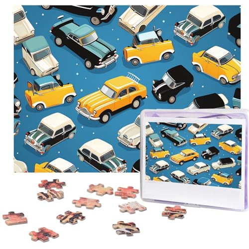 Cars Pattern Puzzles 500 Pieces Wooden Jigsaw Puzzles Personalized Photo Puzzle for Adults Friends Picture Puzzle Gifts for Wedding Birthday Valentine's Day Home Decor von WSOIHFEC
