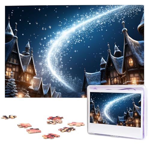 Christmas is Coming Puzzles, 1000 Teile, Holzpuzzle, personalisiertes Fotopuzzle für Erwachsene, Freunde, Bilderpuzzle, Geschenke für Hochzeit, Geburtstag, Valentinstag, Heimdekoration von WSOIHFEC