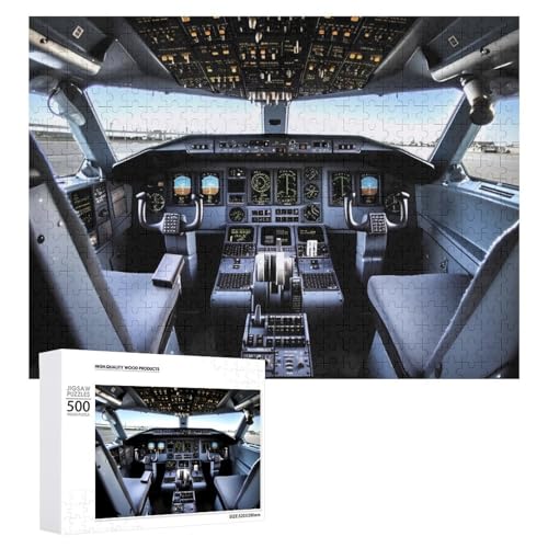 Flugzeug-Cockpit-Puzzle, 500 Stück, Holz-Puzzle, personalisiertes Fotopuzzle für Erwachsene, Freunde, Bild, Puzzle, Geschenke für Hochzeit, Geburtstag, Valentinstag, Heimdekoration Flugzeug-Cockpit-Puzzle, 500 Stück, Holz-Puzzle, personalisiertes Fotopuzzle für Erwachsene, Freunde, Bild, Puzzle, Geschenke für Hochzeit, Geburtstag, Valentinstag, Heimdekoration von WSOIHFEC