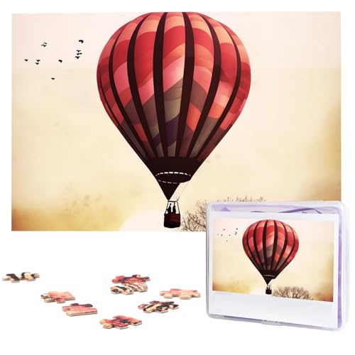 Heißluftballon-Puzzle, 1000 Teile, Holz-Puzzle, personalisiertes Fotopuzzle für Erwachsene, Freunde, Bildpuzzle, Geschenke für Hochzeit, Geburtstag, Valentinstag, Heimdekoration von WSOIHFEC