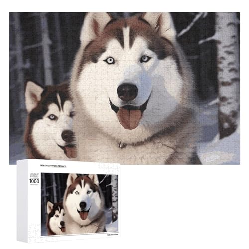 Huskies Puzzles, 1000 Stück, Holz-Puzzle, personalisiertes Fotopuzzle für Erwachsene, Freunde, Bilderpuzzle, Geschenke für Hochzeit, Geburtstag, Valentinstag, Heimdekoration Huskies Puzzles, 1000 Stück, Holz-Puzzle, personalisiertes Fotopuzzle für Erwachsene, Freunde, Bilderpuzzle, Geschenke für Hochzeit, Geburtstag, Valentinstag, Heimdekoration von WSOIHFEC