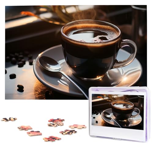 Kaffee-Puzzles, 1000 Teile, Holzpuzzle, personalisiertes Fotopuzzle für Erwachsene, Freunde, Bilderpuzzle, Geschenke für Hochzeit, Geburtstag, Valentinstag, Heimdekoration von WSOIHFEC