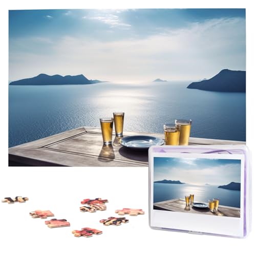 Landschaft eines Tisches über dem Meer, Puzzles, 1000 Teile, Holzpuzzle, personalisiertes Fotopuzzle für Erwachsene, Freunde, Bilderpuzzle, Geschenke für Hochzeit, Geburtstag, Valentinstag, von WSOIHFEC