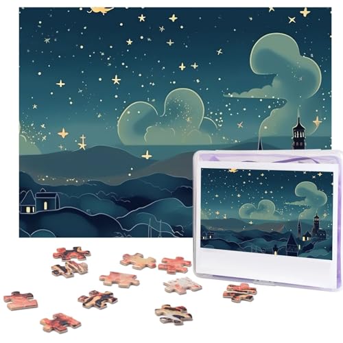 Magical Nights Puzzles 500 Teile Holzpuzzle Personalisiertes Fotopuzzle für Erwachsene Freunde Bilderpuzzle Geschenke für Hochzeit Geburtstag Valentinstag Heimdekoration von WSOIHFEC