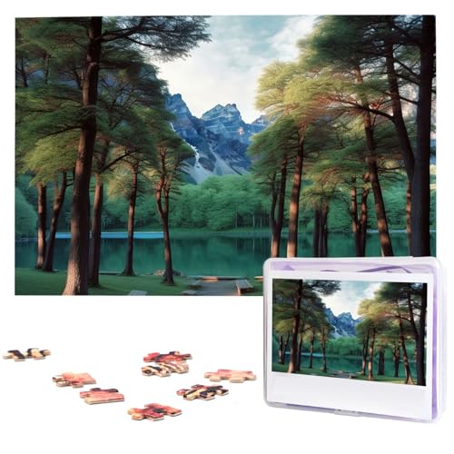 Park Puzzles 1000 Teile Holzpuzzle Personalisiertes Fotopuzzle für Erwachsene Freunde Bilderpuzzle Geschenke für Hochzeit Geburtstag Valentinstag Heimdekoration von WSOIHFEC