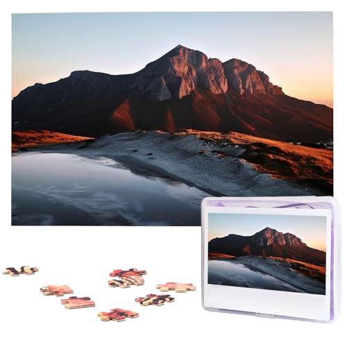 Puzzle mit Berg bei Sonnenaufgang, 1000 Teile, Holz-Puzzle, personalisiertes Fotopuzzle für Erwachsene, Freunde, Bilderpuzzle, Geschenke für Hochzeit, Geburtstag, Valentinstag, Heimdekoration von WSOIHFEC