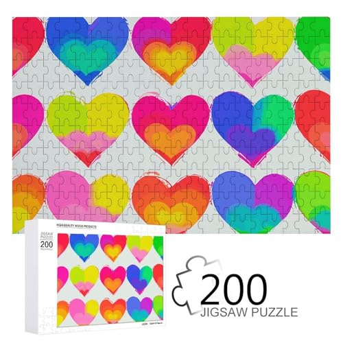 Puzzles, 200 Teile, rotes mehrfarbiges Herz-Puzzle, personalisiertes Bild, Fotopuzzle, Holzpuzzle für Erwachsene, klassisches Puzzle für Familie, Hochzeit, Geburtstag, Valentinstag, Geschenke Puzzles, 200 Teile, rotes mehrfarbiges Herz-Puzzle, personalisiertes Bild, Fotopuzzle, Holzpuzzle für Erwachsene, klassisches Puzzle für Familie, Hochzeit, Geburtstag, Valentinstag, Geschenke von WSOIHFEC