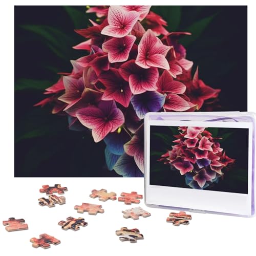 Triangle Flower Puzzles 500 Pieces Wooden Jigsaw Puzzles Personalized Photo Puzzle for Adults Friends Picture Puzzle Gifts for Wedding Birthday Valentine's Day Home Decor von WSOIHFEC