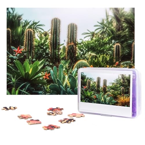 Tropische Pflanzen Puzzles 300 Teile Holzpuzzle Personalisiertes Fotopuzzle für Erwachsene Freunde Bilderpuzzle Geschenke für Hochzeit Geburtstag Valentinstag Heimdekoration von WSOIHFEC