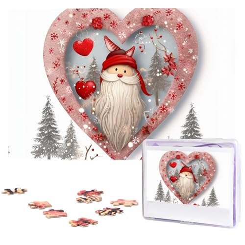 Weihnachtliches Herz-Puzzle, 1000 Teile, Holz-Puzzle, personalisiertes Fotopuzzle für Erwachsene, Freunde, Bildpuzzle, Geschenke für Hochzeit, Geburtstag, Valentinstag, Heimdekoration von WSOIHFEC