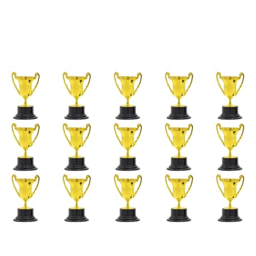 10-16PCS Mini Trophäen for Kinder Kunststoff Gold Award Trophy Cup Teilnahme for Spiel Belohnungen Requisiten Sport Competi Für Kinder(15PCS) von WSQHAO