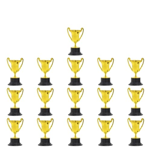 10-16PCS Mini Trophäen for Kinder Kunststoff Gold Award Trophy Cup Teilnahme for Spiel Belohnungen Requisiten Sport Competi Für Kinder(16PCS) von WSQHAO
